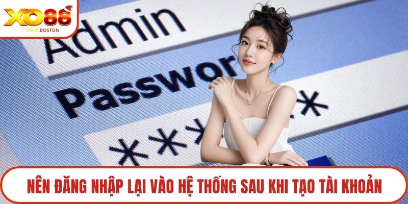 Nên đăng nhập lại vào hệ thống sau khi tạo tài khoản